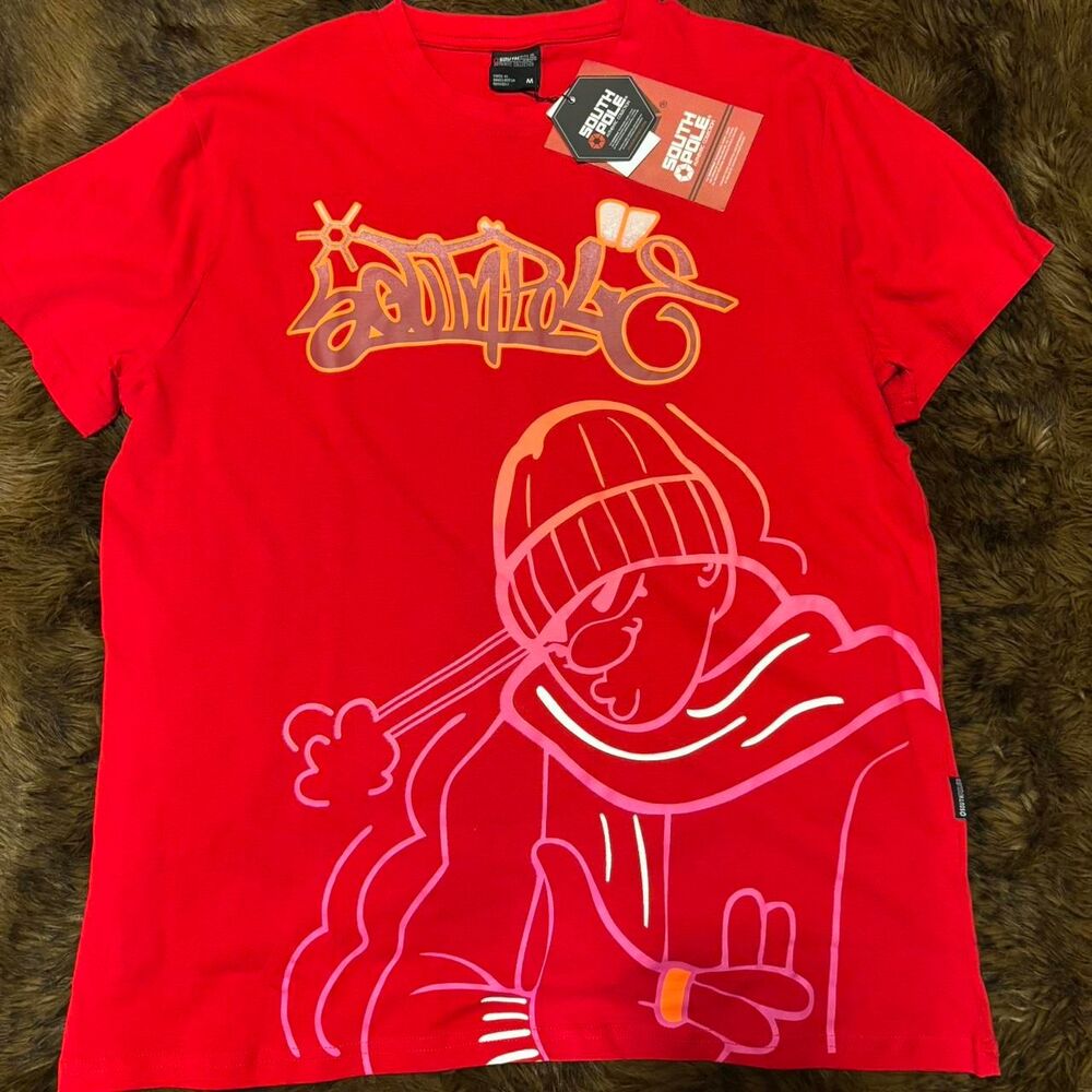 NWT Men’s Medium Red / Pink Southpole 125 Originals Graffiti graphic t-shirt